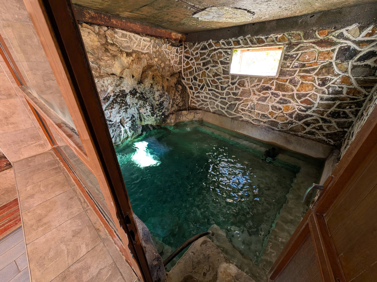Inside view of Bibi Fatima hot springs in the Pamir Mountains