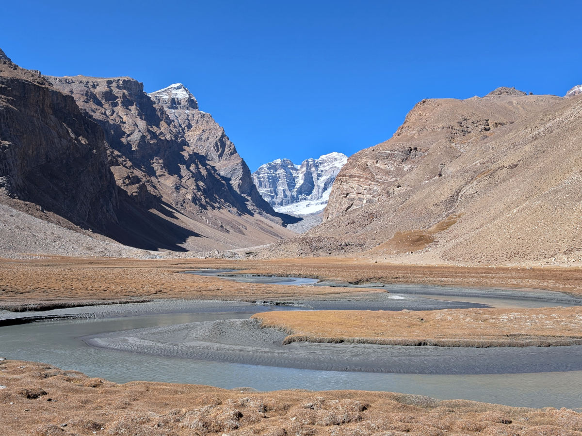 Engels Meadows with Kishtijarob River meandering away from Engels Peak